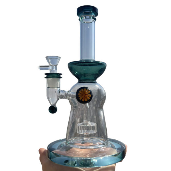 201 Sandblasted Bell Ringer Incycler Teardrop Glass Bong Water Pipe Dab Rig